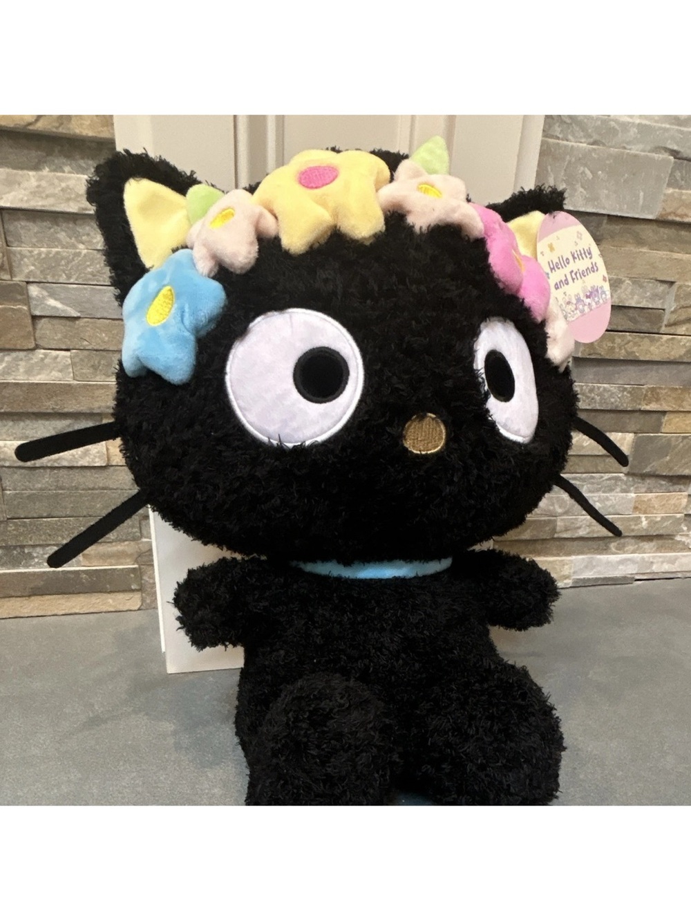 Sanrio Chococat Plush with Pastel Flower Crown — Black & Multicolor - Picture 5 of 14